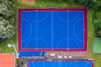 aerial view of turf