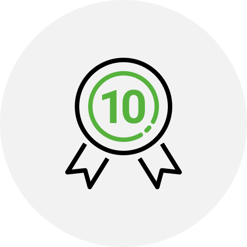 Up to 10 year warranty - icon